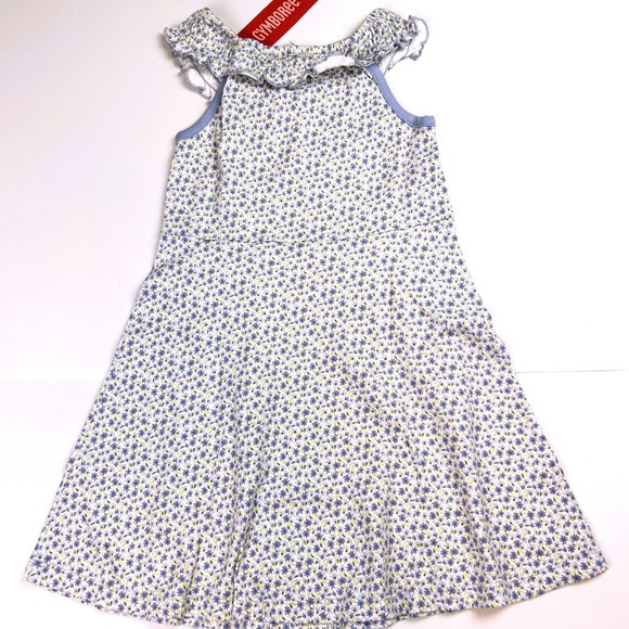 NWT Gymboree Girl Ruffle Neck Floral Knit Dress Size 5 - Picture 3 of 3